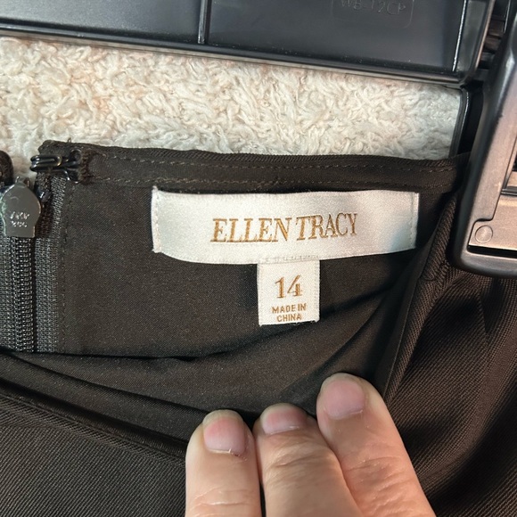 Ellen Tracy Skirt Size 14 Knee Length Brown Wool Work Business. School Girl - Picture 6 of 10